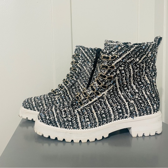 Cecelia New York Chance Hiker Boots -Pearl Black Tweed - Picture 3 of 8